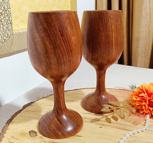 Copa de Vino de Madera de Estilo Moderno y Copa de Vino Tinto de Tallo Medio, Ecológica - Product Image 1