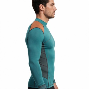 Men's Custom Color Short Sleeve Spandex Compression <b>Shirt</b> <b>Mandarin</b> Quick Dry Eco-Friendly Summer Solid Sporty Athletic Wear - Product Image 4