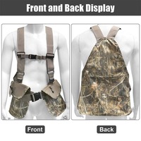 Gilet de chasse réglable avec sac à dos et pochette pour gibier, gilet de chasse tactique respirant avec sangles de poitrine et de taille, et poches pour équipement
