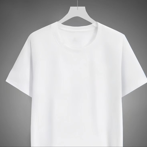 Camiseta de manga corta blanca de seda de leche de 180 g, personalizada OEM, estilo informal, holgada, no transparente, para hombre. - Product Image 1
