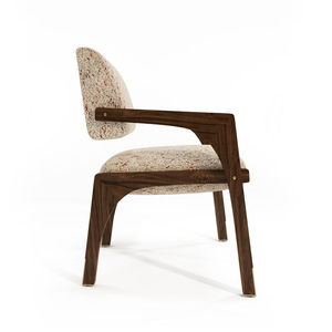 Midcentury Modern Upholstered <b>Dining</b> <b>Chair</b> With Wooden Frame And Fabric Seat For Home Furniture - Product Image 3