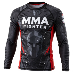 Custom Digital Print Heat Transfer Rash Guard Polyester Nylon 140g Quick Dry Breathable Full Sleeve <b>Compression</b> Rash Guards - Product Image 2