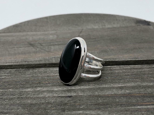 Natural <b>Black</b> Onyx Oval Cut Bezel Setting Classic 925 Sterling Silver Gemstone Wedding Anniversary Gift for Her - Product Image 3