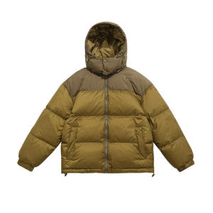 Blouson Bomber Unisexe Vintage 90% Personnalisé à Capuche Rembourré Style Hiver Haut de Gamme Coupe-Vent Imperméable Laine/Polyester Couleurs Contrastées - Product Image 4