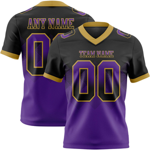 Custom for Gold American Football Jersey VNeck Short Sleeve Sublimated Print Breathable Mesh Team <b>Name</b> Number Moisture - Product Image 6