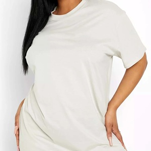 Camiseta Básica de Mujer de Lujo, 220GSM, Mezcla de Algodón y Spandex, Teñido Liso, Cuello Redondo, Corte Ajustado, Transpirable - Product Image 1