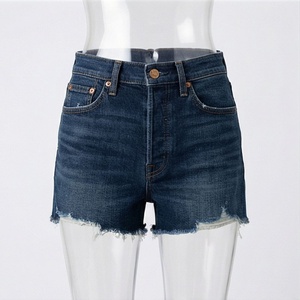 Shorts de Mezclilla de Alta Calidad para Mujer, Cintura Alta, Algodón, Casuales, Moda de Verano, Color Personalizado, Prenda Elegante - Product Image 1