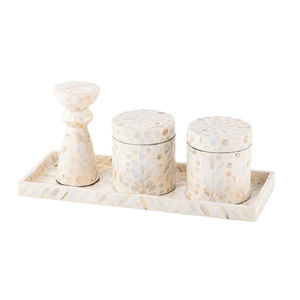 Juego de Decoración para el Hogar de Lujo con Incrustaciones de Madreperla, con Dos Jarrones, Pieza Decorativa y Bandeja para Regalos de Eid y Ramadán - Product Image 2