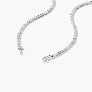 Collier tennis en diamants de laboratoire certifiés IGI 7CTW, or blanc 14 carats, collier de luxe pour femmes, diamants en ligne droite - Product Image 2