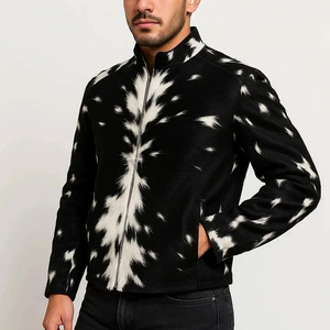 Custom Cowhide Hair-on Leather <b>Jacket</b> for Men Men's Fashion Streetwear Slim Fit Bomber <b>Jacket</b> Genuine Leather Outerwear - Product Image 4