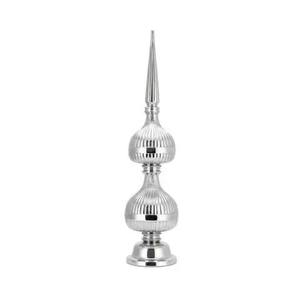 Sculpture minimaliste en forme de croissant de lune bleu ardoise – Figurine totem géométrique au fini mat pour la décoration moderne du salon - Product Image 2