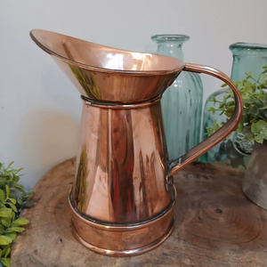 Copper jug set for indoor dining enhancement setup water serving metal set with <b>glasses</b> durable reusable kitchen dining - Product Image 1
