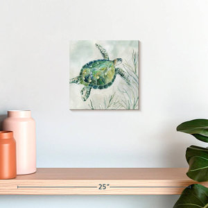 ภาพวาดศิลปะตกแต่งผนังเต่าหญ้าทะเลทำด้วยมือ - Product Image 2