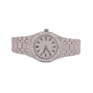 Luxury Diamond Look Quartz <b>Watch</b> Stainless Steel Band Analog Wristwatch Round Case Sapphire Crystal for <b>Women</b> - Product Image 1