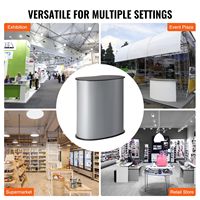 Tragbarer Messestand-Tisch 90 cm x 49 cm x 94 cm Ausstellungs-Präsentationstheke Messestand Faltbare Aluminium-Messewand