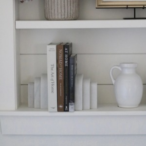 <b>Marble</b> Bookends 2Pcs Geometric Sculptural Minimalist Design Stone Decorative Home Office Desk Accessories - Product Image 2