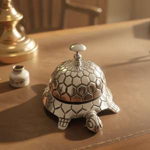 Cloche de bureau vintage en laiton artisanal style antique, cloche d'appel pour décoration de table, cloche de réception vintage pour décoration de bureau - Product Image 4