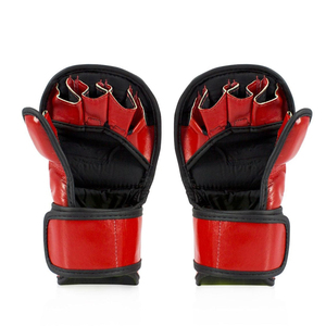 Guantes de Combate Profesionales Fairtex MMA de Medio Dedo, Color Rojo, Cuero Genuino, para Entrenamiento de Muay Thai, Boxeo y Grappling - Product Image 3