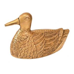 Figura de pato de latón decorativa hecha en India, escultura decorativa para el hogar, obra maestra - Product Image 1