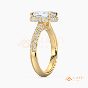 แหวนหมั้นเพชรโมอิสซาไนต์ทรงเรเดียนท์คัท ทองคำ 14K ประดับด้วยวงแหวนซ่อนแบบหรูหรา ของขวัญสุดฮิตจากสหรัฐอเมริกา - Product Image 6