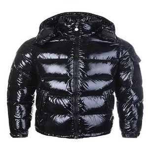 Veste bomber tissée à capuche pour homme, personnalisée OEM, brillante, rembourrée, chaude pour l'extérieur, hiver - Product Image 2