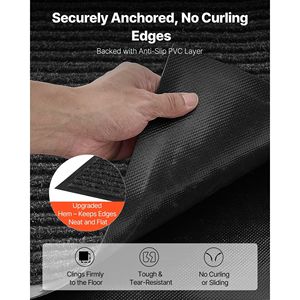 Tapis de porte d'entrée de qualité commerciale 5 x 3 pieds, tapis industriel rayé élégant avec support en PVC robuste pour une utilisation intérieure et extérieure - Product Image 4