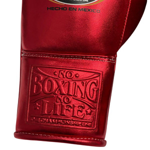 Guantes de Boxeo 'No Boxing No Life' con Cierre de Cordones, para Muay Thai y Artes Marciales, Personalizados, 100% Cuero Genuino, Profesionales y Ligeros - Product Image 6
