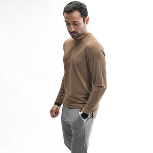 เสื้อยืดแขนยาวผู้ชายผ้าฝ้ายแท้ 100% สำหรับฤดูใบไม้ร่วง กิจกรรมกลางแจ้ง ไซส์ US S-4XL ลายพื้นเรียบพร้อมงานพิมพ์ซิลค์สกรีน - Product Image 3