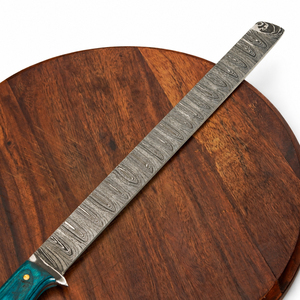 Cuchillo de Chef Burraq de Acero de Damasco, 8-9.9 Pulgadas, Mango de Resina, Grosor de 3.5mm, Funda de Cuero, Forjado Moderno, Acabado de Alto Brillo para Mano Derecha - Product Image 6