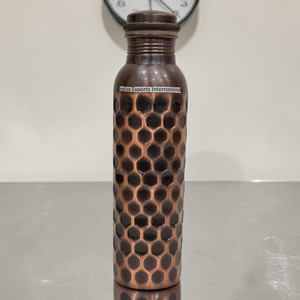 Leak Proof <b>Copper</b> Bottle with <b>Screw</b> Cape for Daily Use Indian exports international. ( CERTIFIED PURE <b>COPPER</b> ) - Product Image 1