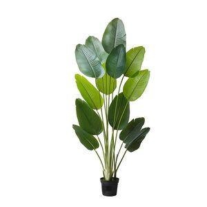 Árbol Artificial de Plumeria de 1.8 m de Altura, Plantas Tropicales Artificiales con 13 Troncos, Maceta Blanca, Flores Artificiales de Seda para Decoración de Interiores - Product Image 1