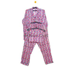 Ensemble de nuit indien fait à la main en coton Pj motif floral vêtements de nuit pour femme bloc de main imprimé femmes ensembles de pyjama de demoiselle d'honneur - Product Image 1