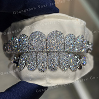 Grillz dentaire unisexe en argent S925, 100% testé au testeur de diamants, Moissanite taille brillant VVS, sertissage mosaïque étoile galaxie, micro-incrustation