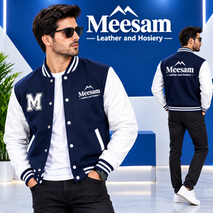 Chaqueta Varsity con Diseño de Parches Bordados, Estilo Preppy, de Algodón y Fibra de Bambú, con Cuello Camisero, para Otoño - Product Image 2