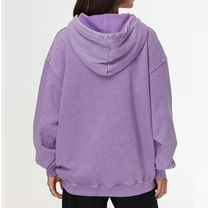 Best Selling Premium Quality Women's Winter Acid Wash Hoodie Customized Logo Solid Color Acid Wash Hoodie For Online Sale - Product Image 3