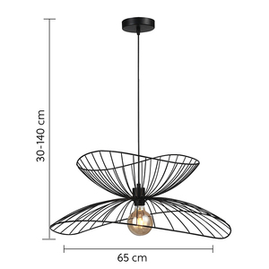 Lámpara Colgante de Techo con Diseño Atractivo de Malla Metálica con Recubrimiento Negro, Lámpara Decorativa para Interiores del Hogar - Product Image 4