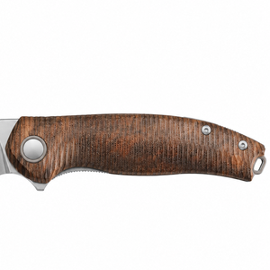 Navajas Plegables con Mango Marrón Texturizado, Hoja de Acero Inoxidable con Punta Caída, Anillo para el Pulgar y Orificio para Cordón para Tareas al Aire Libre - Product Image 5
