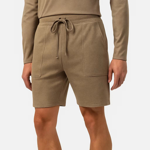 Custom Wholesale Mens Fleece Shorts Spandex/Polyester Material Breathable Quick Dry Elastic <b>Waist</b> Solid Summer Shorts High - Product Image 1