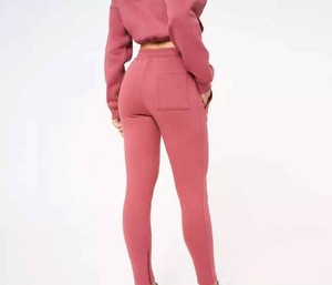 Custom <b>Women</b> <b>Thermal</b> Tracksuit Set with Brushed Inner Sweatshirt and Matching Pants for Cold Weather Exercise and Winter Casual - Product Image 2