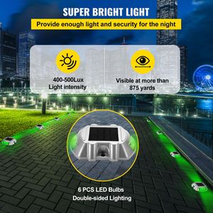 8 Pack Solar Deck <b>Lights</b> Waterproof Path <b>Lights</b> with <b>Switch</b> Button <b>Wireless</b> Driveway and Dock <b>Lights</b> 6 LEDs Per <b>Light</b> - Product Image 5