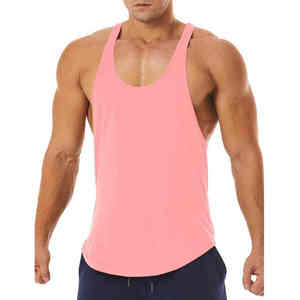 Camisetas sin mangas de color blanco sólido, 100% algodón, de venta caliente, para hombre, transpirables, con cuello redondo, para correr y hacer deporte. - Product Image 4