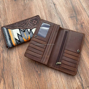 Cartera de Mano de Cuero Acolchado Azteca para Mujer, Cartera de Múltiples Pliegues, Cartera Acolchada Azteca Única, Novedad - Product Image 6