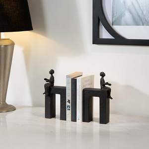 Porte-livres élégants en métal pour la décoration de la bibliothèque à domicile, améliorant l'organisation des étagères avec un design traditionnel élégant et durable, cadeau de mariage - Product Image 1