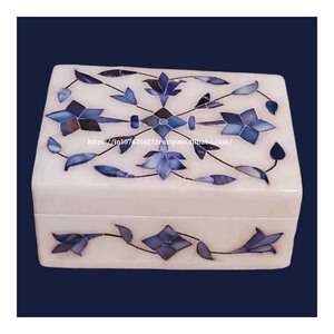 Caja con incrustaciones de mármol hecha a mano antigua de la mejor calidad con material de nácar para decoración del hogar, artículo de regalo - Product Image 3