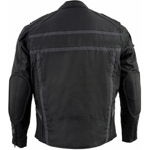 Chaqueta de Motocicleta SAMROZ SPORTS Unisex de Cuero Negro Acolchado con Textil de 220g para Todas las Temporadas, con Estampado por Transferencia de Calor y Manga Larga - Product Image 4