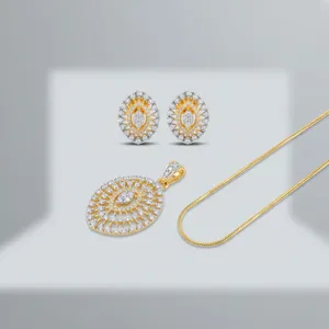 Ensemble de boucles d'oreilles pendantes plaquées or Bhargavi tendance pour femmes, bijoux de mariage indien, fournisseur OEM, style tendance - Product Image 3