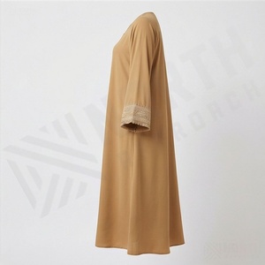 Nueva Abaya de Satén Modesta para Mujer, Diseño Islámico Abierto, Alta Calidad, Modelo Thobe Thawb, Vestido Elegante de Moda, Venta al Por Mayor - Product Image 3