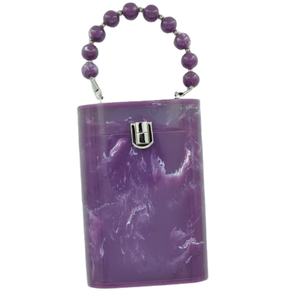 กระเป๋าคลัทช์ทรงถังเรซิ่นทำมือจากอินเดีย พร้อมหูหิ้วประดับลูกปัด หรูหราสำหรับงานเลี้ยงตอนเย็น งานแต่งงาน กระเป๋าถือสำหรับผู้หญิง - Product Image 1