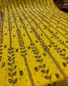 Tela de Encaje con Lentejuelas y Cuentas de Alta Calidad, Material de Bordado para Vestidos de Novia y Fiesta, Suministro Directo de Fábrica - Product Image 2