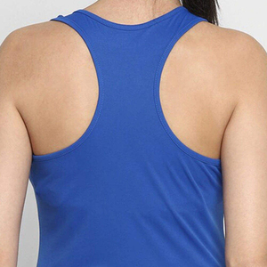 Women's Blue Scoop <b>Neck</b> Sleeveless Knitted Spandex Tank Top Casual Solid Color Breathable Cotton Fixed <b>Pad</b> - Product Image 2